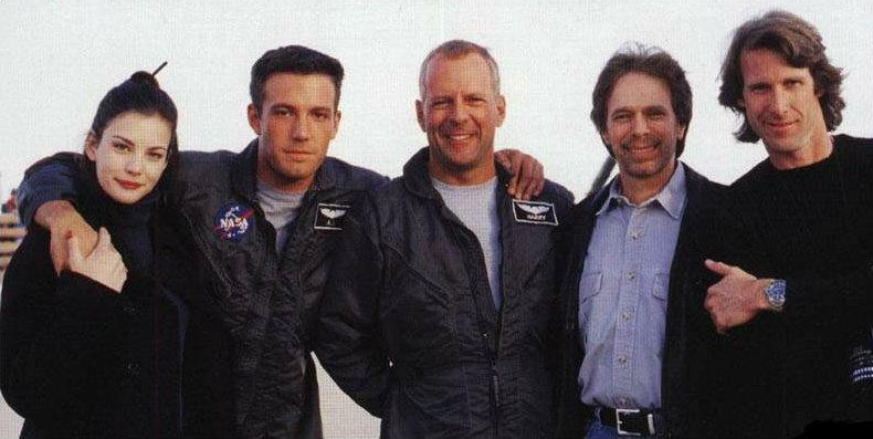 On the set - with Ben Affleck, Bruce Willis Jerry Bruckheimer and Michael Bay