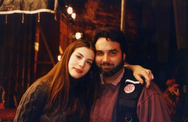 On the set - with makeup artist Jeff Goodwin