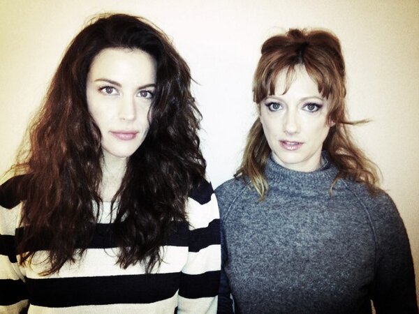 On the set - with Judy Greer