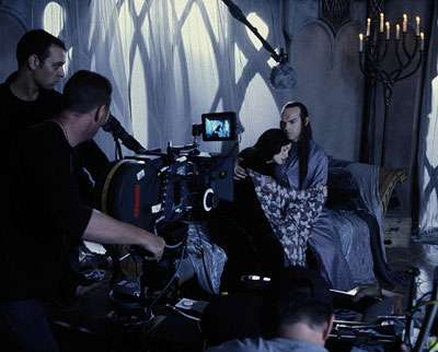 On the set - with Hugo Weaving
