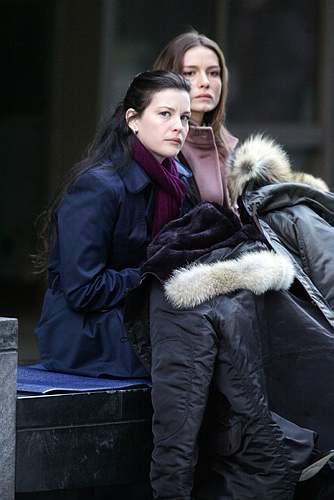 On the set with Saffron Burrows, March 4th 2006