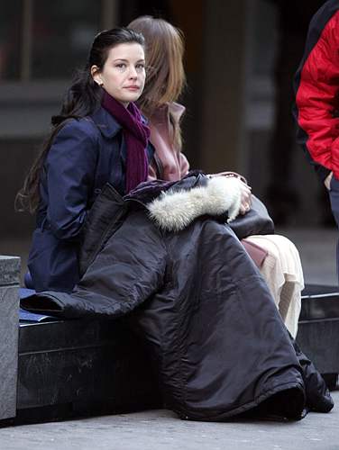 On the set with Saffron Burrows, March 4th 2006