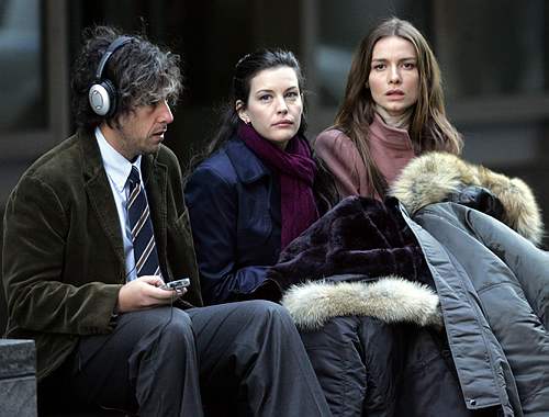 On the set with Adam Sandler and Saffron Burrows, March 4th 2006