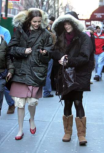 On the set with Saffron Burrows, March 4th 2006