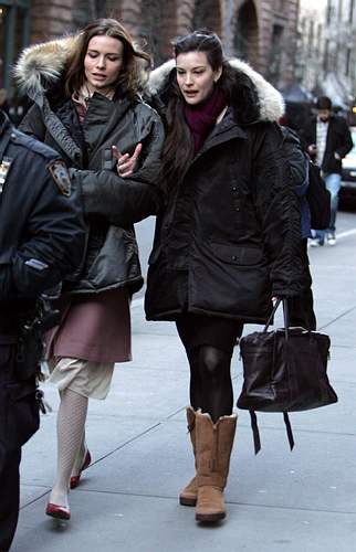 On the set with Saffron Burrows, March 4th 2006