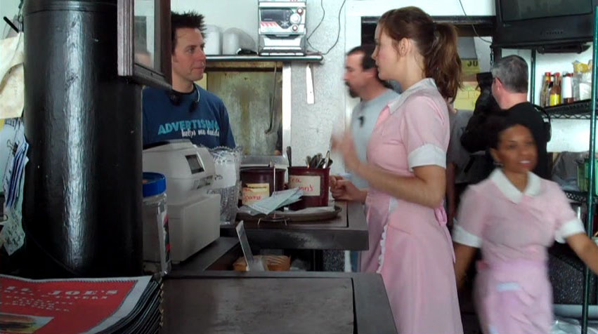 On the set - with director James Gunn