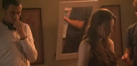 On the set - with director Bryan Bertino