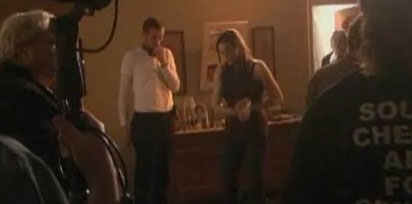 On the set - with director Bryan Bertino