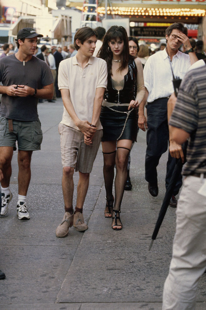 with Lukas Haas - at 'Everyone Says I Love You' filming (was cut from the movie eventually), 1996