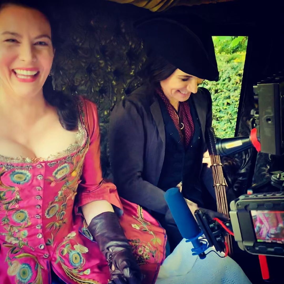 With Kate Fleetwood, Season 3 set, from Debs Paterson's Instagram