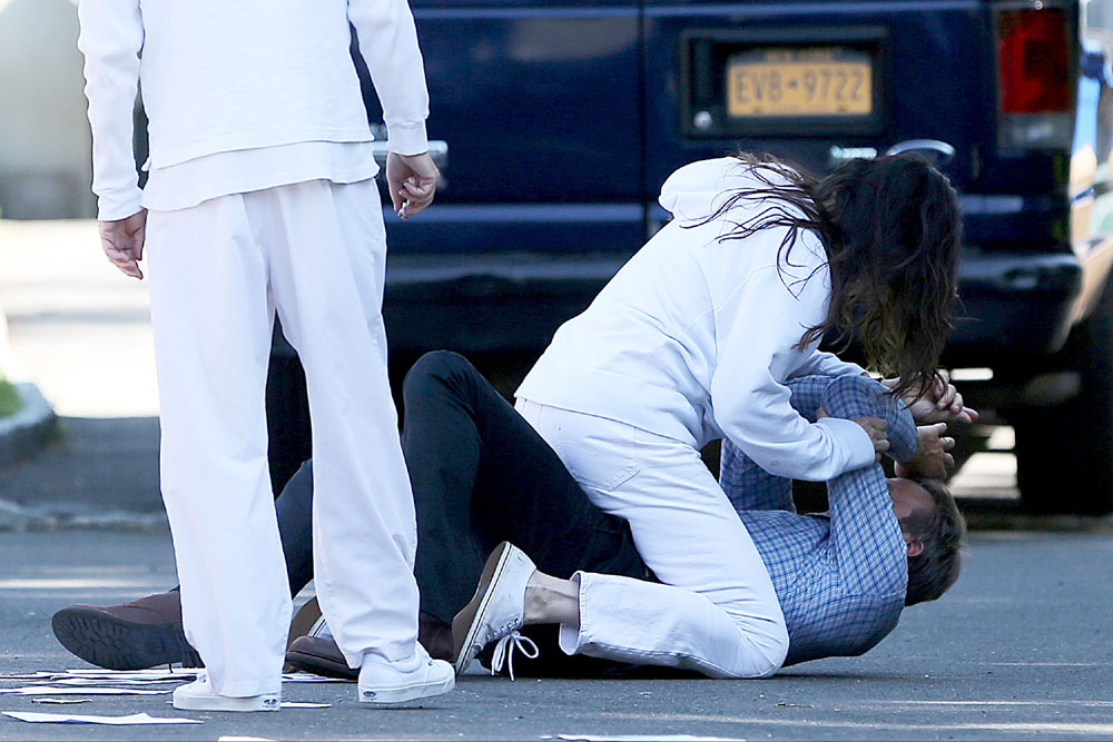 On the set - with Christopher Eccleston