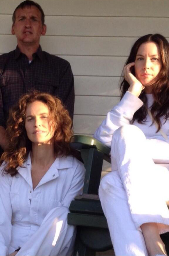 On the set - with Christopher Eccleston and Amy Brenneman, from Amy Brenneman twitter