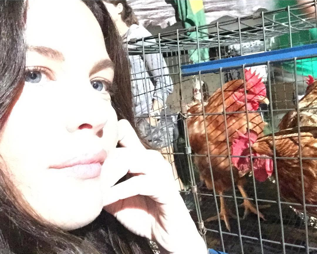 on the set, from Liv's Instagram