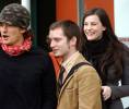 with Elijah Wood and Orlando Bloom - Leaving New Zealand after The Return Of The King Premiere, December 2nd 2003