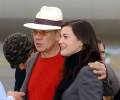 with Ian McKellen - Leaving New Zealand after The Return Of The King Premiere, December 2nd 2003