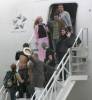 with LOTR cast - Leaving New Zealand after The Return Of The King Premiere, December 2nd 2003