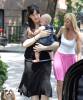 Liv, Milo and Neal taking a walk in New York