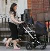 Liv, Milo and Neal taking a walk in New York