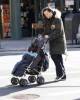 Liv, Milo and Neal taking a walk in New York