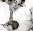 "Sunday morning snuggles with my baby girl. So grateful for this precious gift"