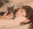 with Chiquita the Chihuahua, from Bebe Buell's Instagram