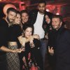 with Jon Foster, sister Chelsea David, Dan Halen, sister Mia and David Beckham