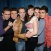 with Dominic Monaghan, Sean Astin, Billy Boid, Elijah Wood and Orlando Bloom - at MTV TRL