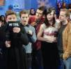 with Dominic Monaghan, Sean Astin, Elijah Wood, Orlando Bloom and Billy Boyd - at MTV TRL