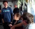 On the set - with Rainn Wilson and director James Gunn